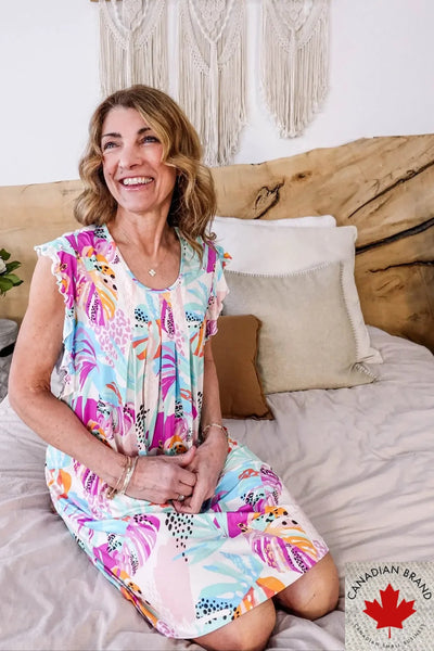 Cloud Nine Pajamas Flutter Dress Nightie, Island Breeze (GR100DR/FL)