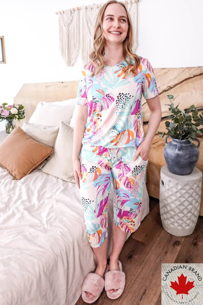 Cloud Nine Pajamas Capri Pajama Set, Island Breeze (GR112RSTE/CPR)