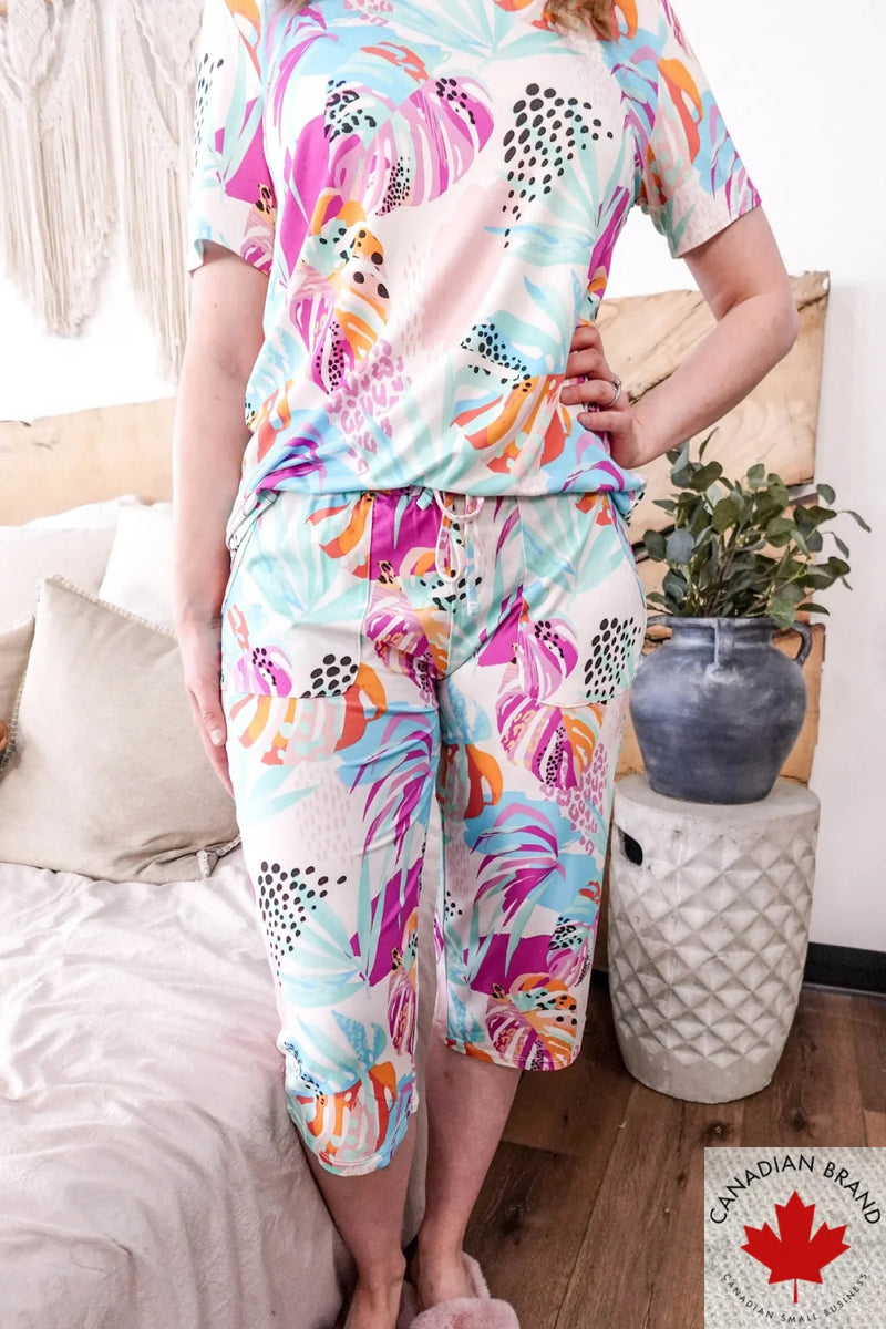 Cloud Nine Pajamas Capri Pajama Set, Island Breeze (GR112RSTE/CPR)
