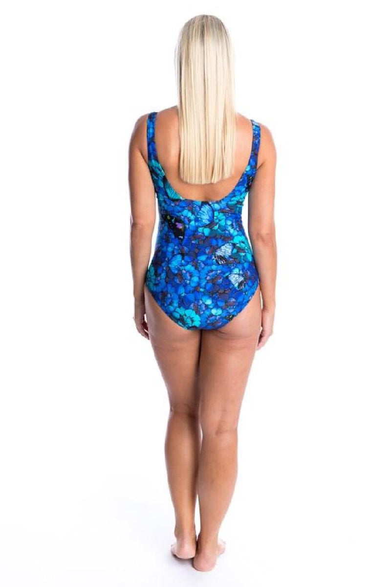 Togs Titanium Square Neck Swimsuit, Blue Multi 20AP318