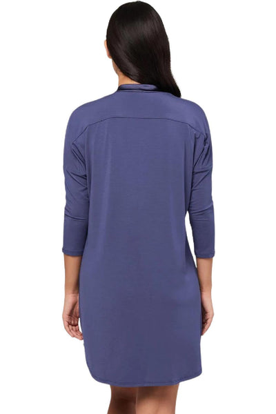 Fleur't Dolman 3/4 Sleeve Nightshirt, Oxford Blue (6004)