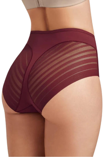 Leonisa Lace Stripe Undetectable Classic Shaper Panty 012903 Wine