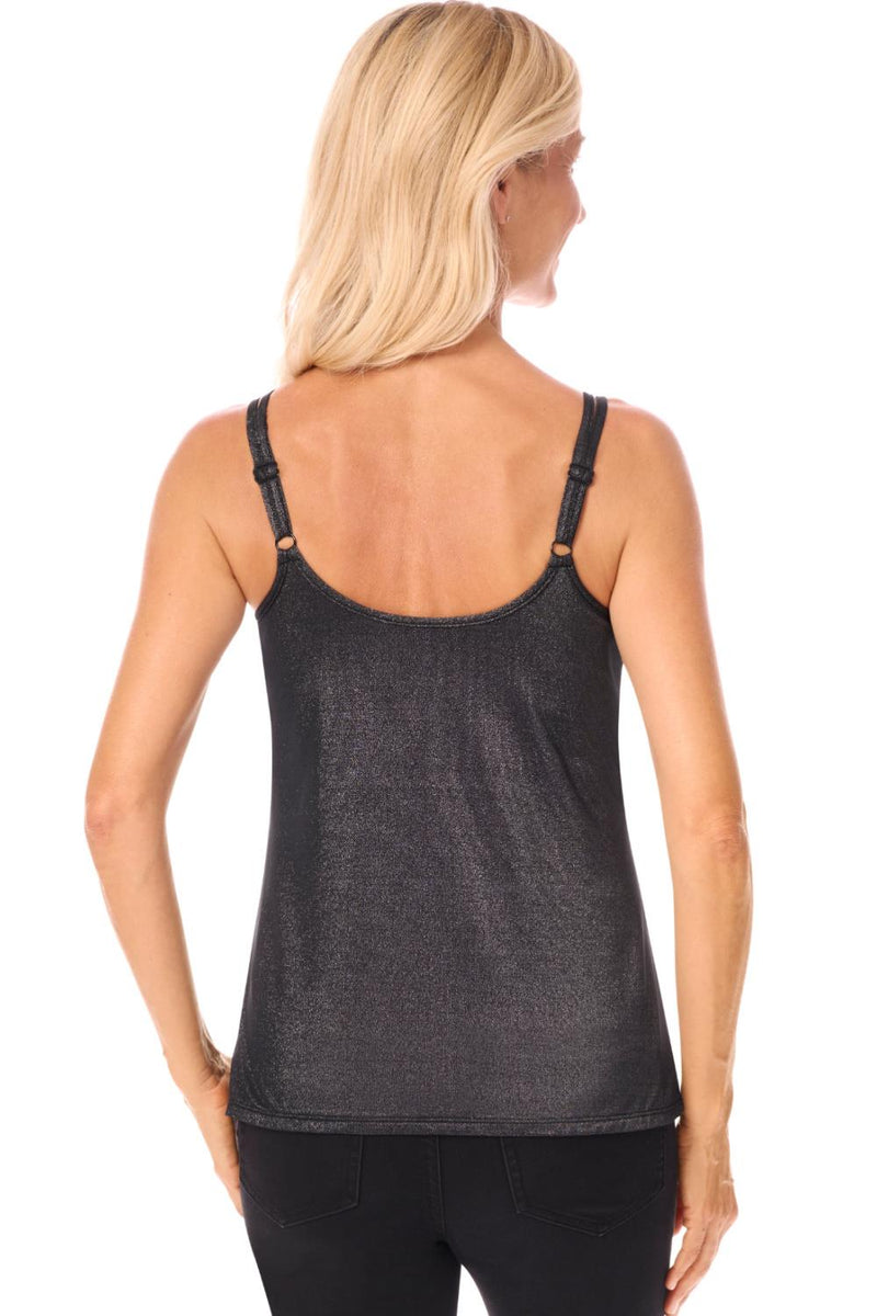 Amoena Valletta Mastectomy Camisole, Sparkly Black (44905)