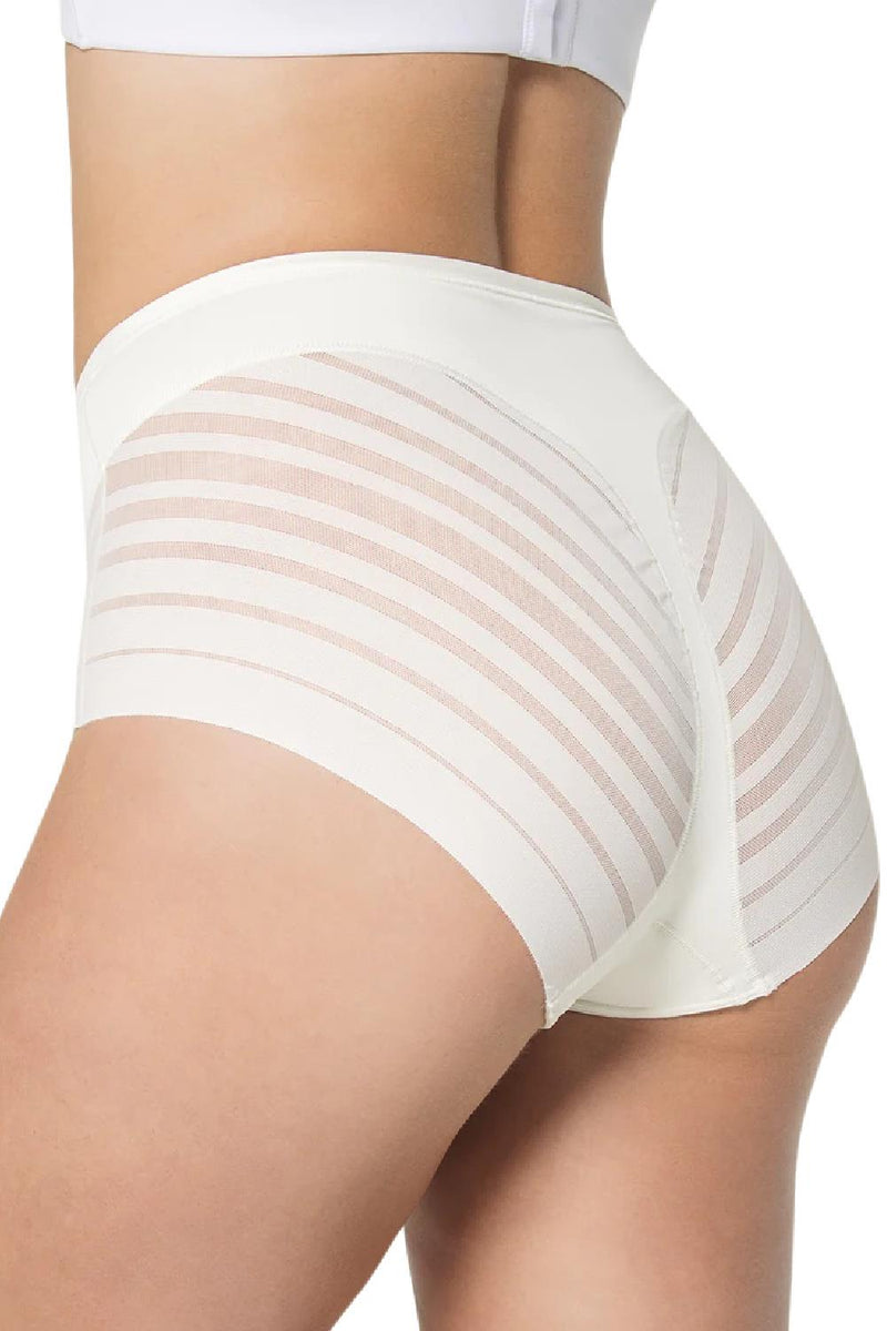 Leonisa Lace Stripe Undetectable Classic Shaper Panty, White (012903)