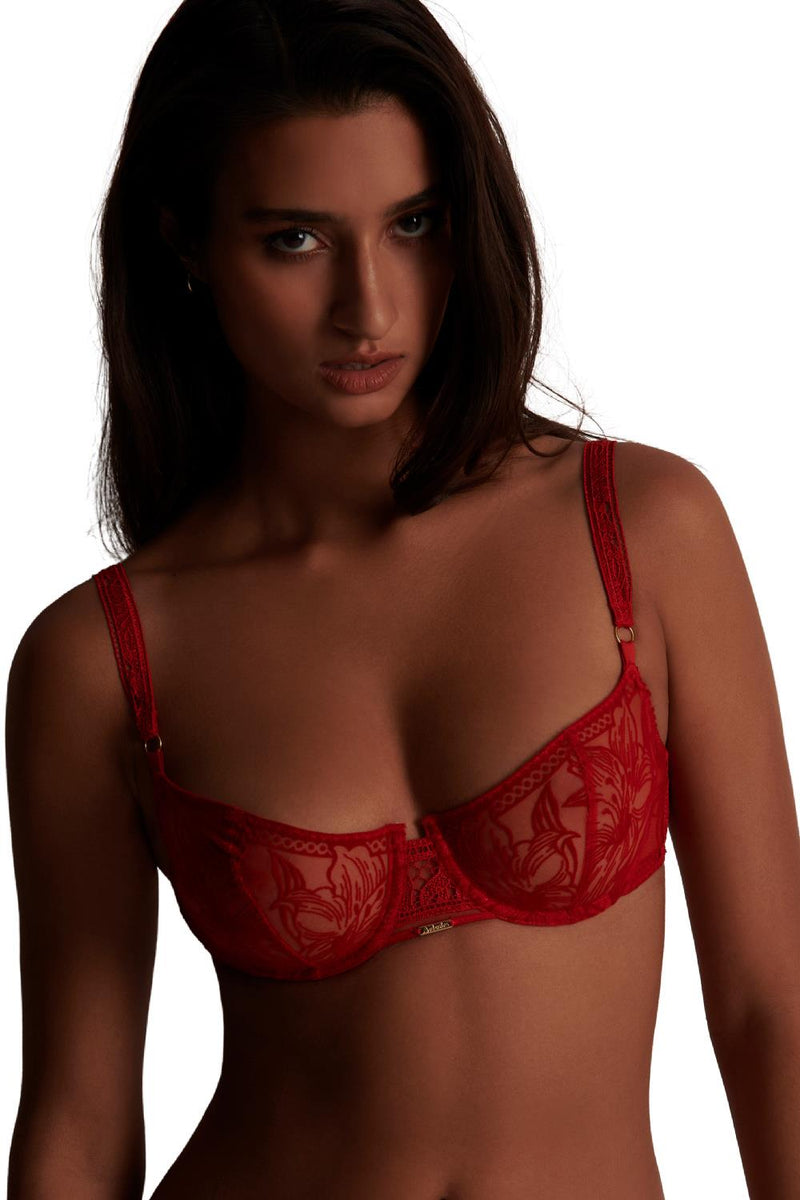 Aubade Coeur A Corps Underwired Half Cup Bra, Rouge Rebelle (IBF14)
