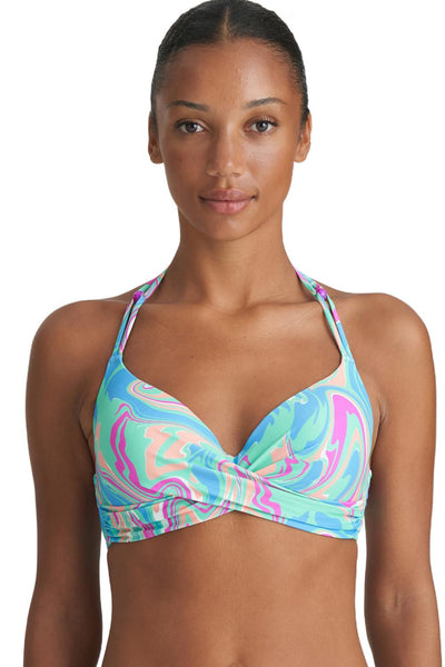 Marie Jo Swim Arubani Padded Plunge Bikini Top, Ocean Swirl ( 1007316 )