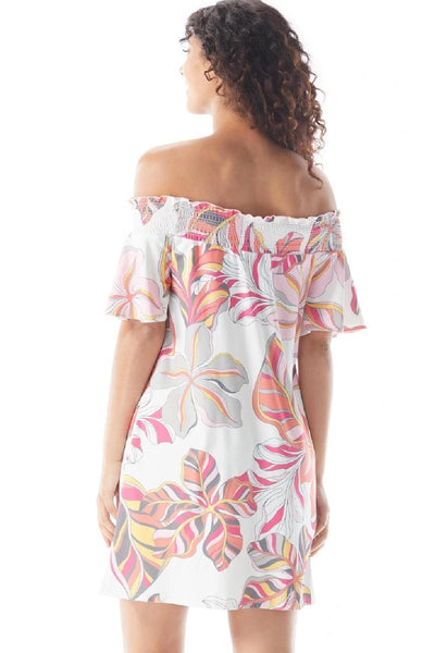 Beach House Style Megan Off The Shoulder Dress, White (HD04623)