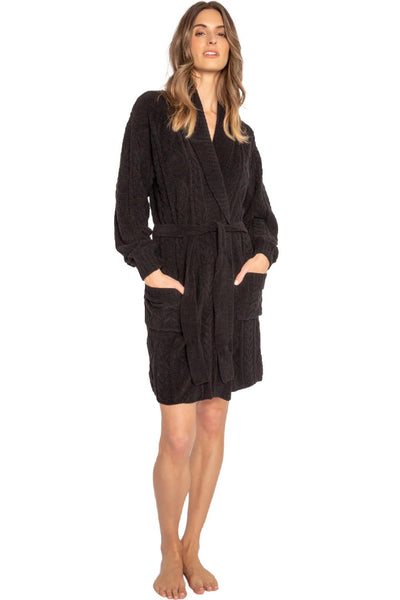 PJ Salvage Cable Knit Robe RKCKR Black