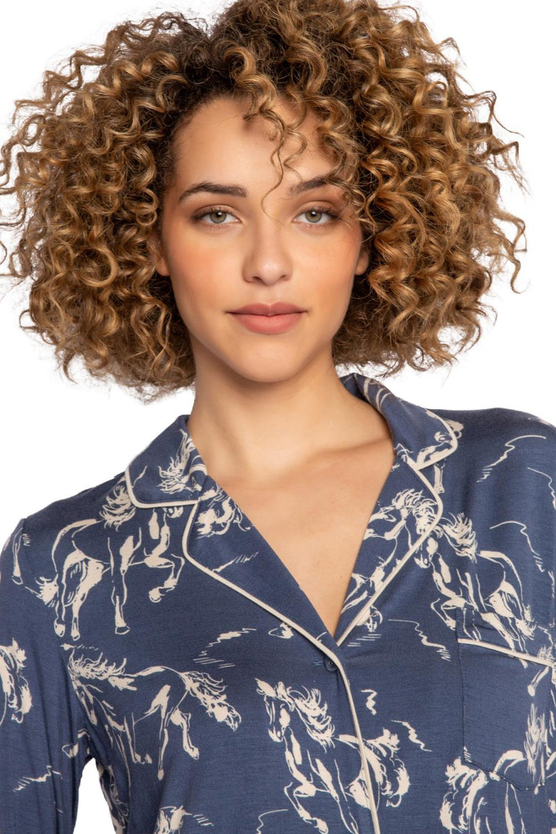 PJ Salvage Running Wild Nightshirt, Dark Denim RKRWNS