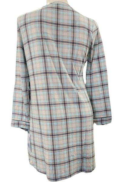 Cool Girl Just Being Me Long Sleeve Plaid Sleepshirt C124205