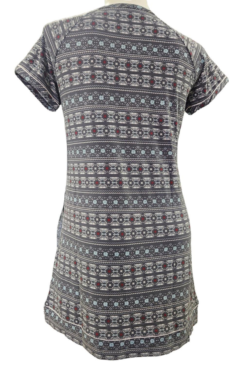 Cool Girl Just Being Me Short Sleeve Sleepshirt, Charcoal Print (C124206)