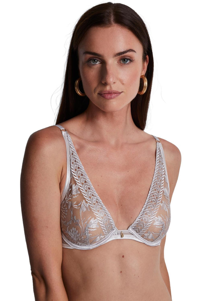 Aubade Magnetic Spell Ultra Plunge Triangle Bra, Platinum (2DN12)