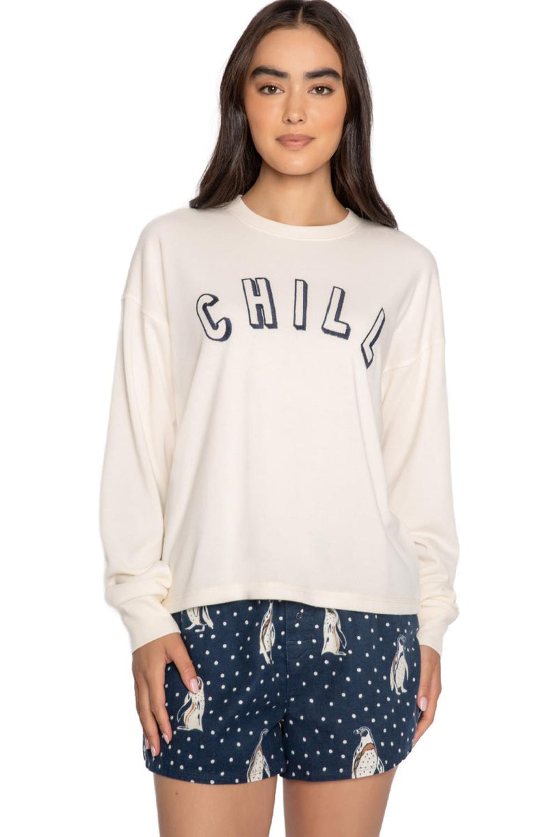 PJ Salvage Flannels Long Sleeve Top, Stone (RKFLLS)