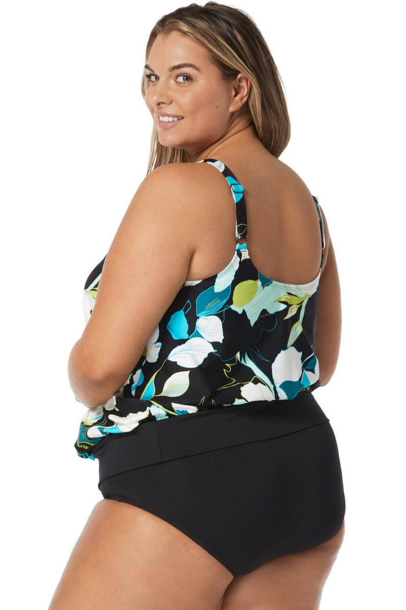 Beach House Women Avalon Floral Sarah Tankini, Black (HW6C120)