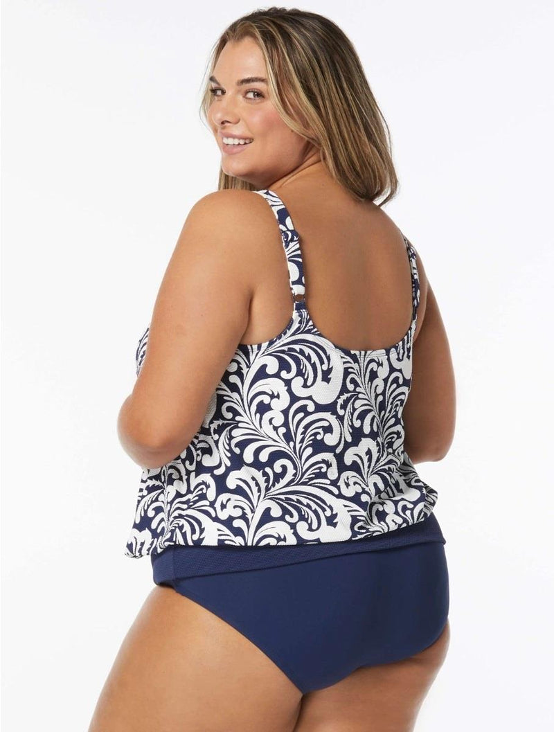 Beach House Women Swim Sea Spray Plus Size Sarah Textured Tankini, Admiral (HW1D140)