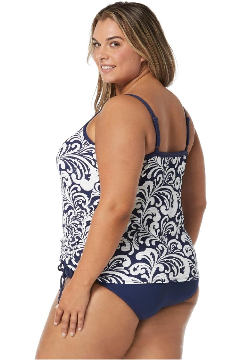 Beach House Plus Swim Sea Spray Bridget Textured Tankini Top, Admiral (HW1D382)