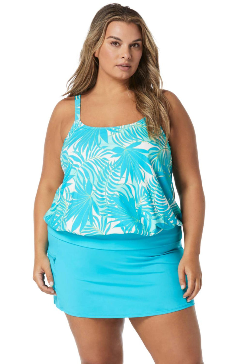 Beach House Women Aqua Palm Sarah Tankini HW9C120 Sea Blue