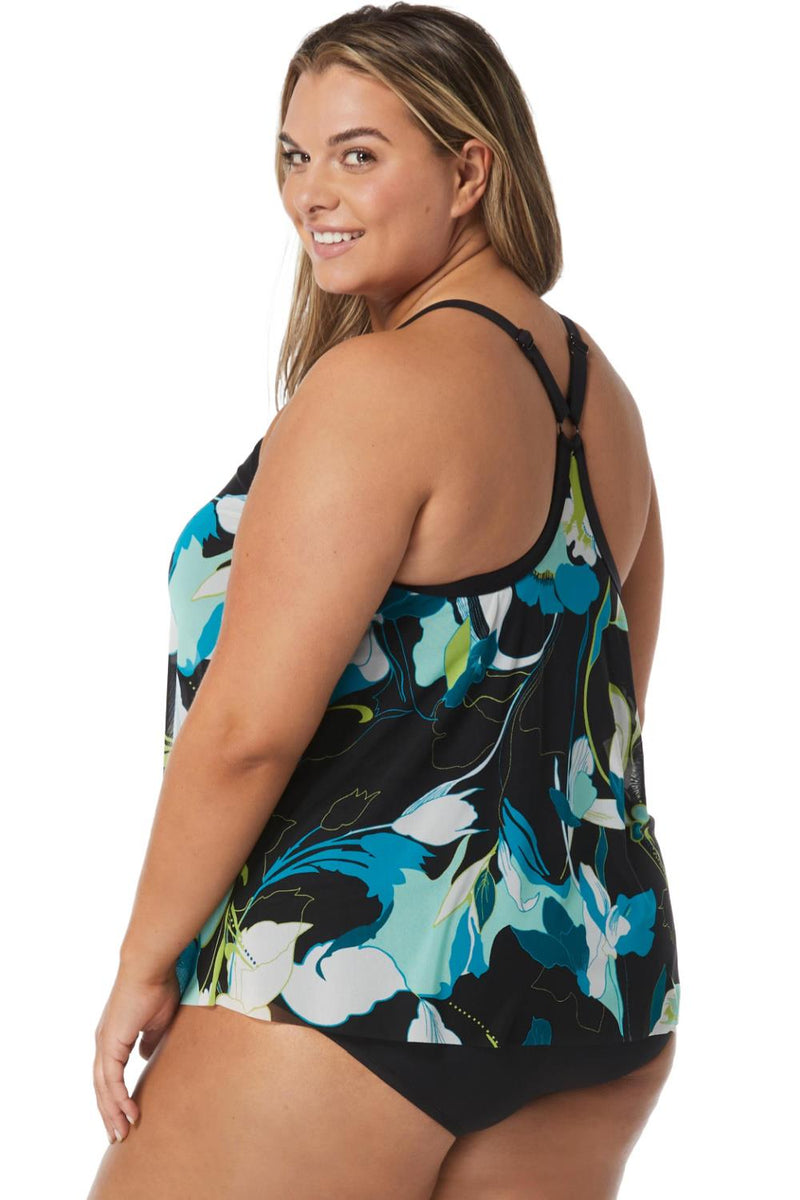 Beach House Women Avalon Floral Kerry Tankini, Black (HW6C355)
