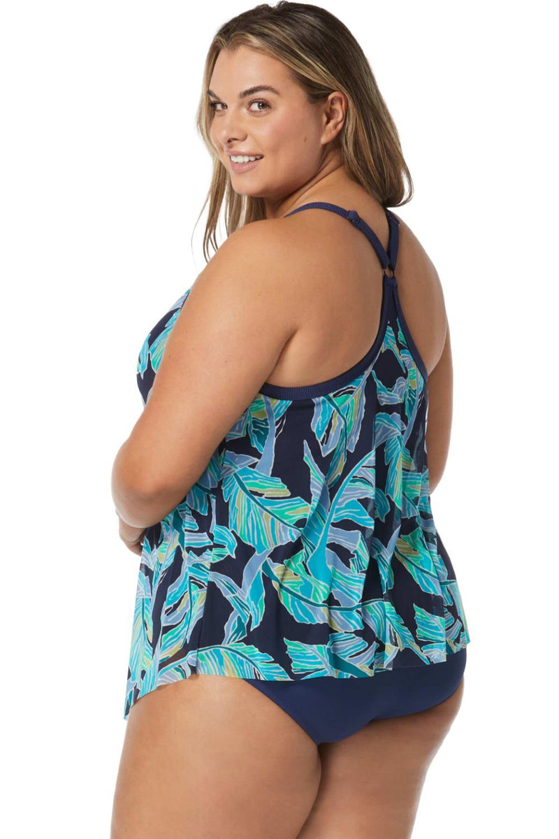 Beach House Women Seaglass Palm Kerry Tankini, Admiral (HW2D355)