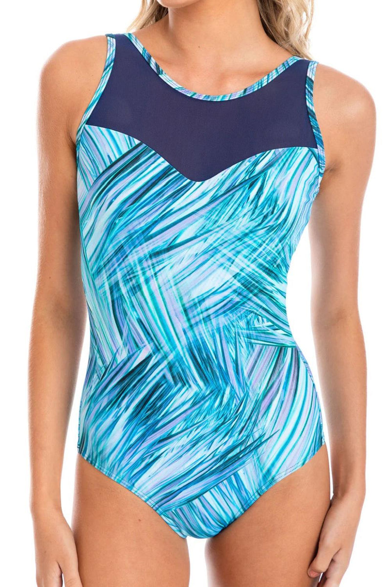 Togs Delray Mesh High Neck One Piece Swimsuit PD30TH