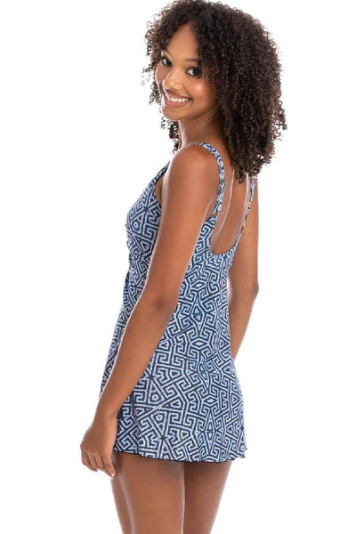 Togs Ferrara Twist One Piece Swimdress, Black/White (PF33TH)