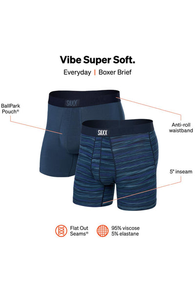 SAXX Vibe Boxer Brief 2 Pack SXPP2V-SUR (Surge Spaceye/Navy)