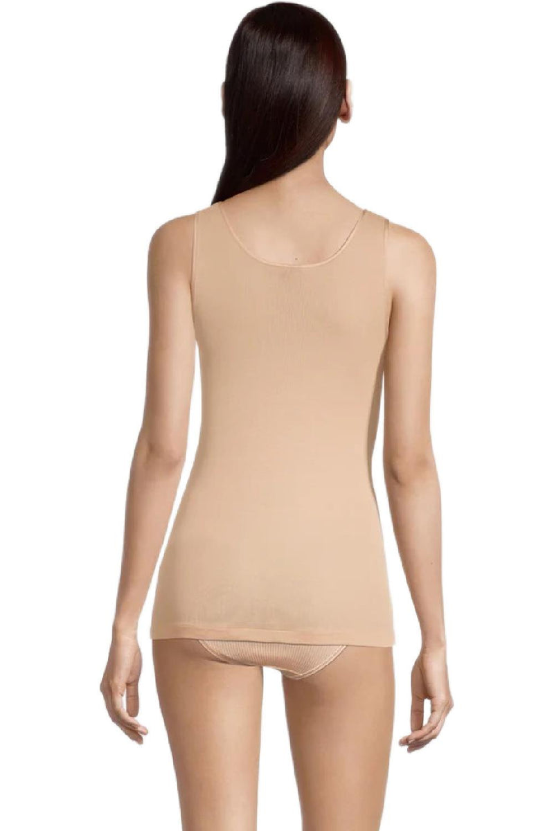 Oscalito Filoscozia® V Neck Tank Top Satin Trimming, Skin (542)