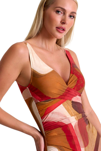 Shan Classic One Piece V-neck Swimsuit, Sunset (42510-02)