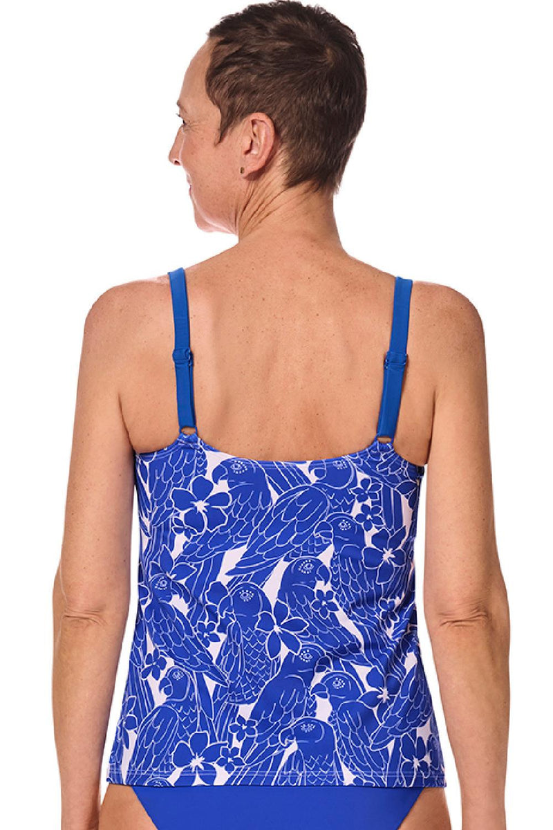 Amoena Azores Mastectomy A-Line Tankini Top, Royal Blue/White (71759)