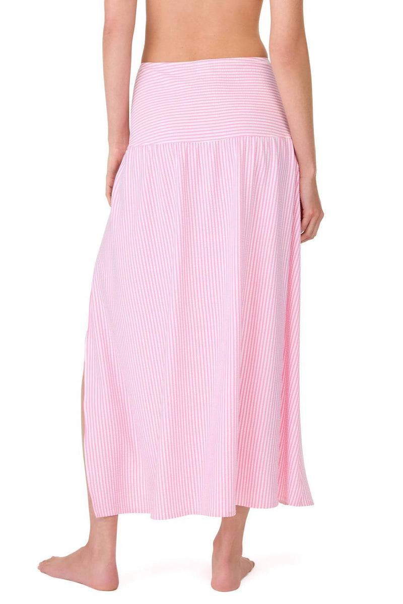 Kate Spade Swim Cover Skirt, White/Pink (S21504)