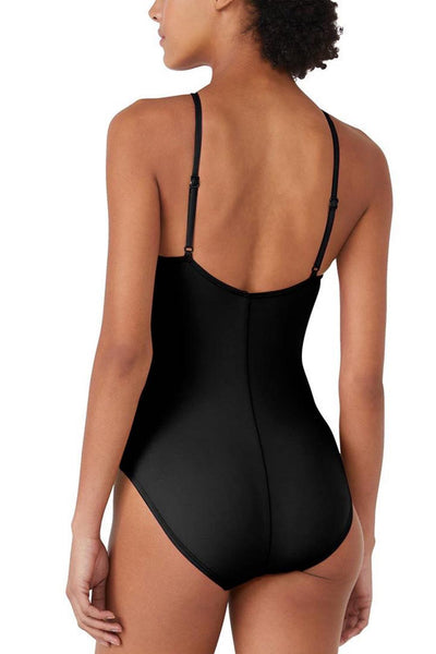 Kate Spade High Neck Rosette One Piece Swimsuit, Black (S7C452)