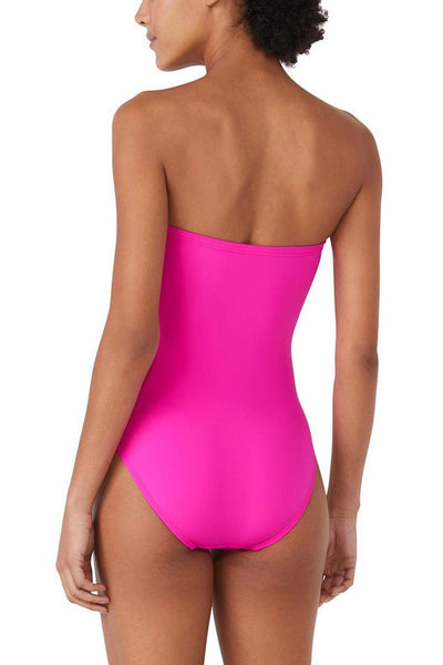Kate Spade Bandeau Rosette One Piece Swimsuit, Vivid Snapdragon (S7C451)