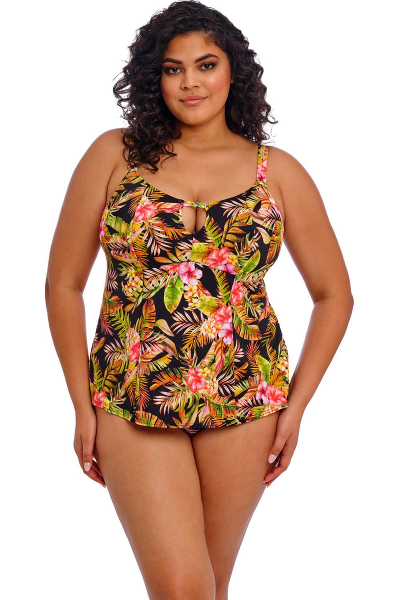 Elomi Tiger Valley Non Wired Moulded Tankini Top, Black (ES802361)