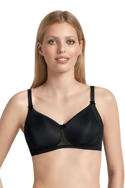 Rose Faia Lace Rose Wireless Contour Bra, Black (5618)