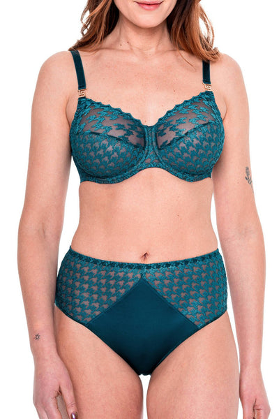 Louisa Bracq Tailor High-Waisted Panty, Neon Botanica (54550)