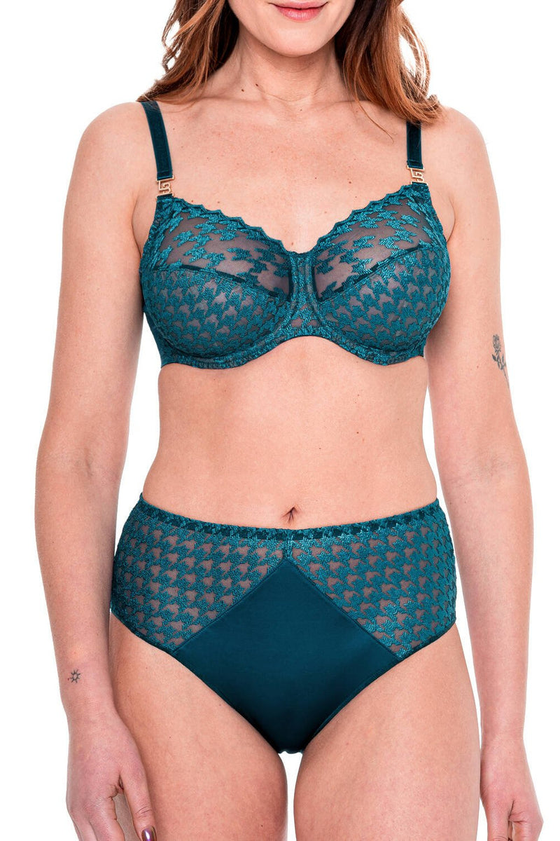 Louisa Bracq Tailor High-Waisted Panty, Neon Botanica (54550)