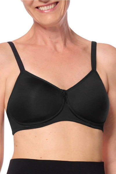 Amoena Lara Padded Wire-Free Bra, Black (0675)