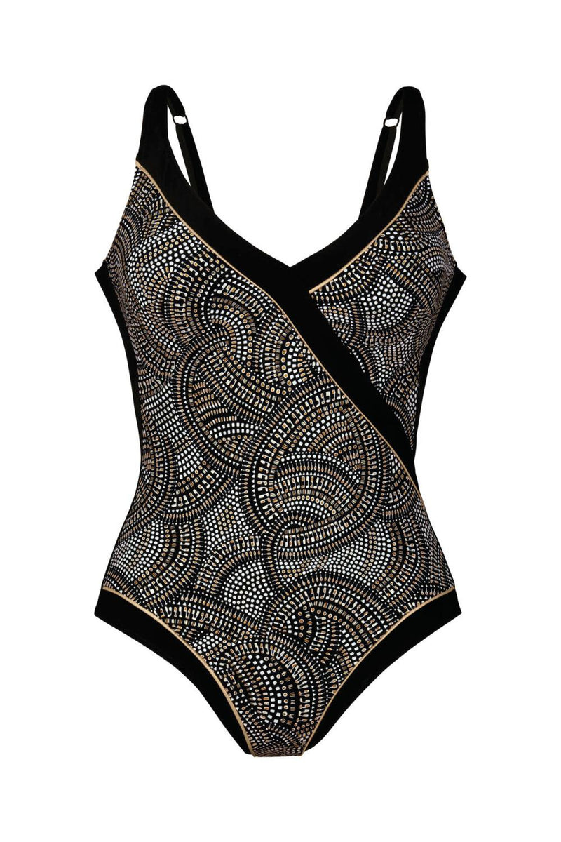 Anita Nuria Amber Gold One Piece Swimsuit, Black-Gold (M27226)
