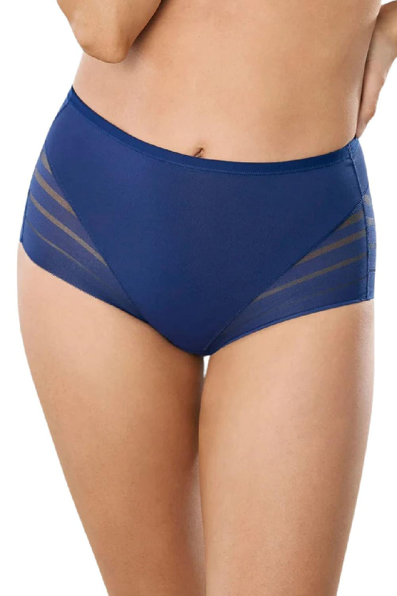 Leonisa Lace Stripe Undetectable Classic Shaper Panty, Blue (012903)