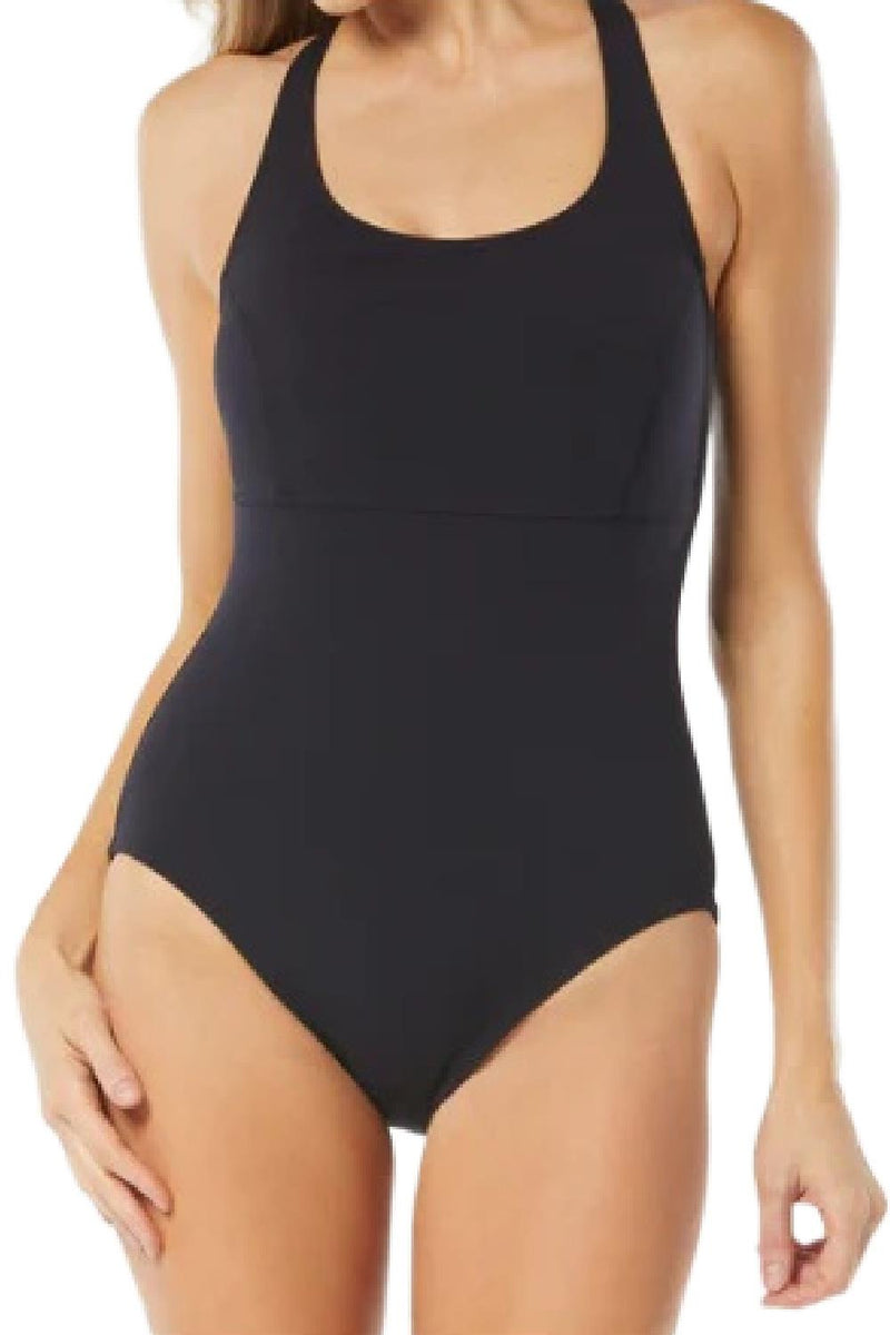 Gabar Chloratex Solids Cross Back Swimsuit, Black G4H419