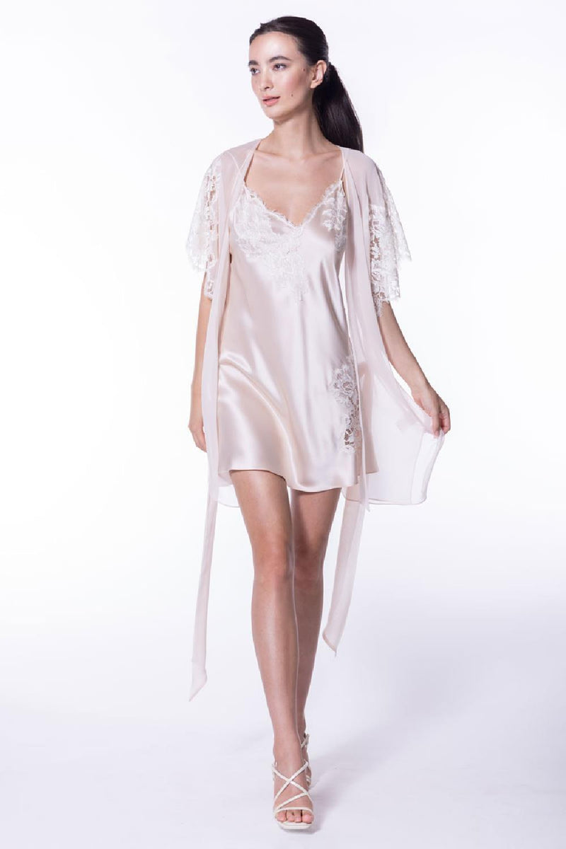 Christine Venus Chiffon Short Robe, Rose Quartz (VNU4080)