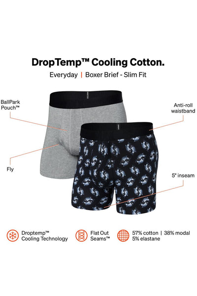 SAXX Droptemp Cooling Cotton Boxer Briefs 2 Pack SXPP2W-AWD