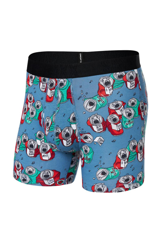 SAXX Droptemp Cool Cotton Boxer Brief SXBB44-BCC (Beer Can Choir-slate)