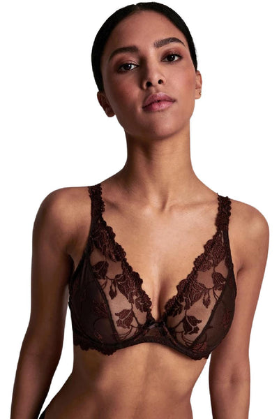 Aubade Softessence Underwired Plunge Bra, Espresso (TMF12)