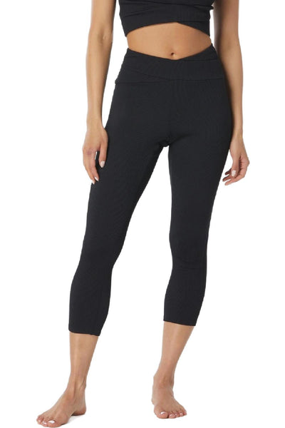 Beach House Sport Ribbed Solids Samba Leggings H1C020 Black