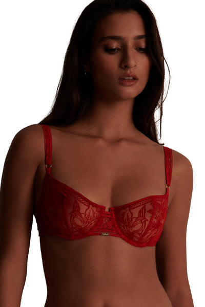 Aubade Coeur A Corps Underwired Half Cup Bra, Rouge Rebelle (IBF14)