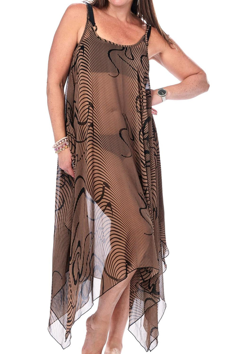 Rapz Chiffon Dress, Black/Taupe (4347)