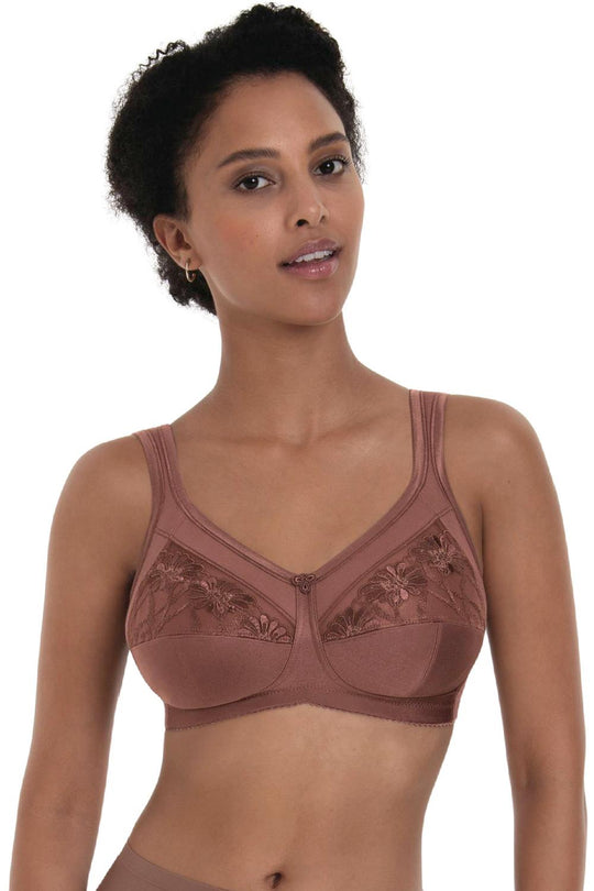 Anita Safina Embroidered Wire-free Mastectomy Bra, Berry (5349X)