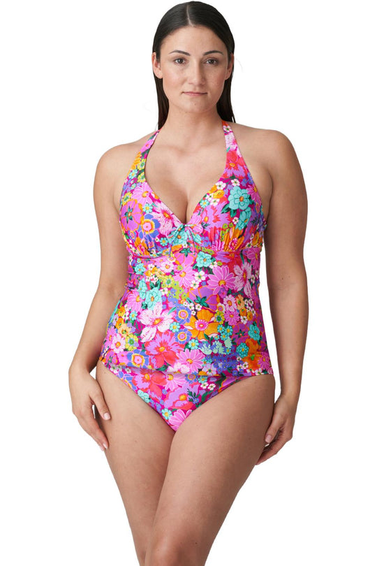 PrimaDonna Najac Swim Half Padded Plunge Tankini, Floral Expressions (4011079)