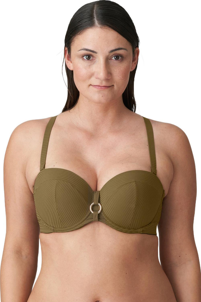 PrimaDonna Swim Sahara Padded Strapless Bikini Top, Olive (4006317)